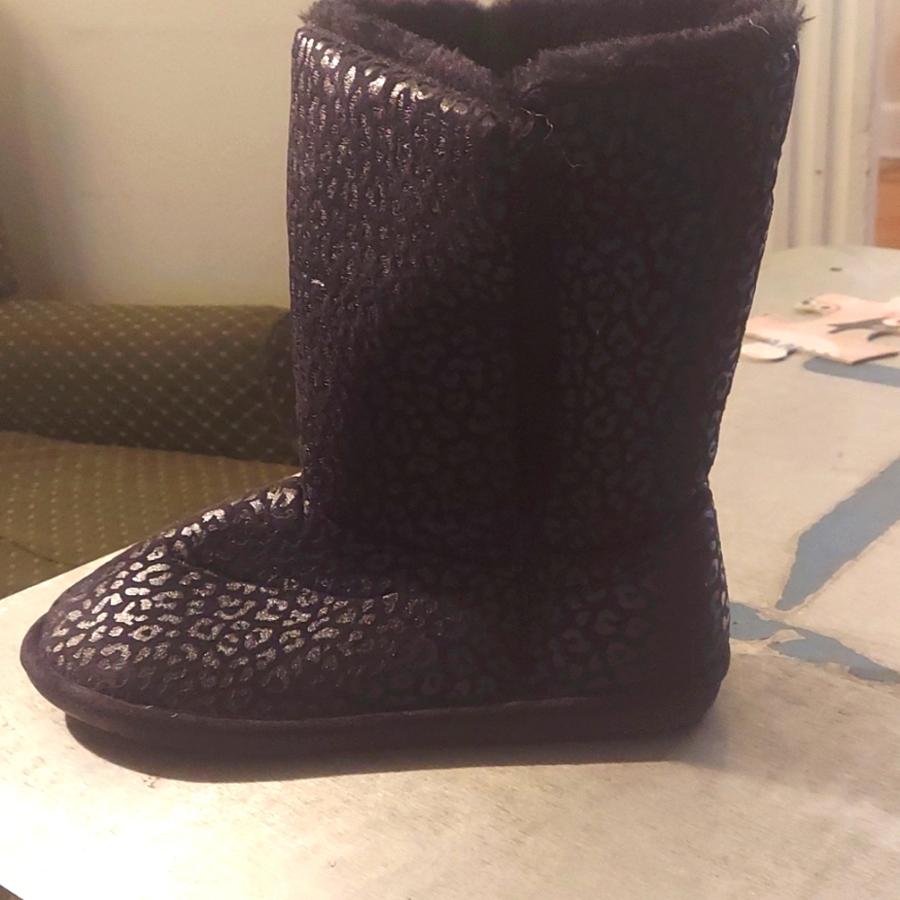 Franco Sarto short boot faux 8 1/2 black